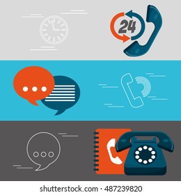 customer service flat icons vector illustration design