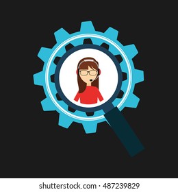 customer service flat icons vector illustration design