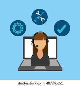 customer service flat icons vector illustration design