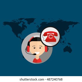 customer service flat icons vector illustration design