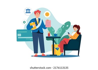 Customer Service flat illustration concept on white background