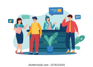 Customer Service flat illustration concept on white background