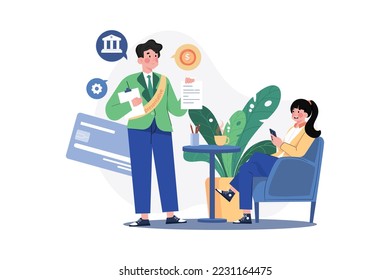 Concepto de ilustración plana del Servicio al cliente sobre fondo blanco