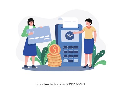 Customer Service flat illustration concept on white background