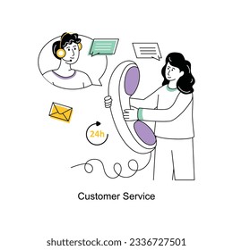 Ilustración del vector de diseño de estilo plano de servicio al cliente. Ilustración de acciones