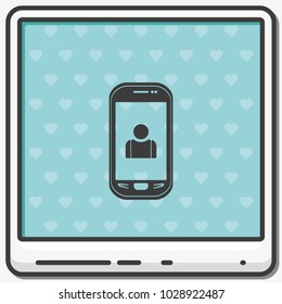 Customer service flat vector icon. Smartphone illustration.
