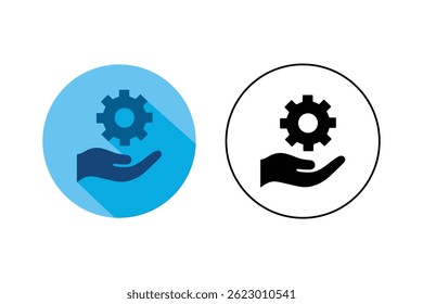 Customer Service Gear Icons, technical support icons, construction tools icons, repair service icons