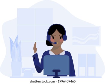 ilustración de diseño de vector plano de servicio al cliente
