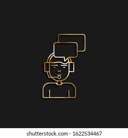 Customer, service gold icon. Vector illustration of golden icon