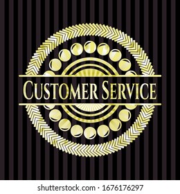Customer Service golden emblem. Vector Illustration. Detailed.