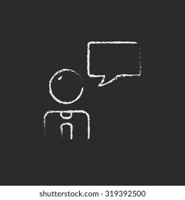 Customer service hand drawn in chalk on a blackboard vector white icon isolated on a black background.