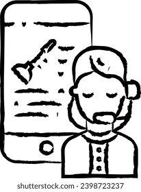 Customer Service hand drawn vector illustration