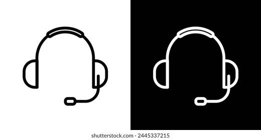 Kundenservice-Headset und Helpdesk-Symbole. Kommunikations-Kopfhörer und Call-Center-Symbole.