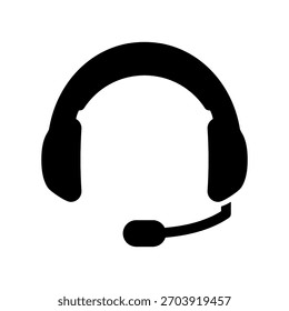 Icono de auriculares de Servicio al cliente, diseño plano