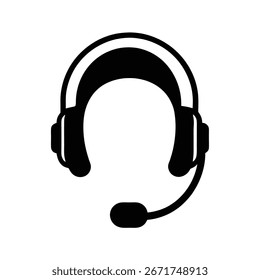 Kundenservice Headset Silhouette Vektorgrafik