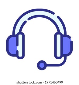 customer service help support single isolated icon with dash or dashed line style