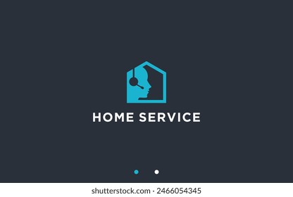 customer service with house logo design vector silhouette illustration