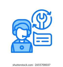 Kundenservice-Symbol blau, Vektorgrafik