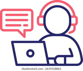 Customer Service Icon Color Vector Illustration