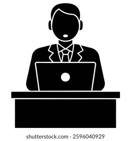 Customer service icon. Concept illustration for support, assistance, call center, help desk icon, Vector illustration in flat style