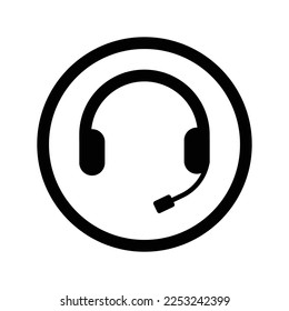 customer service icon design. headset in round shape