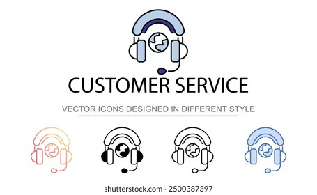 Customer Service icon design with white background stock illustration
