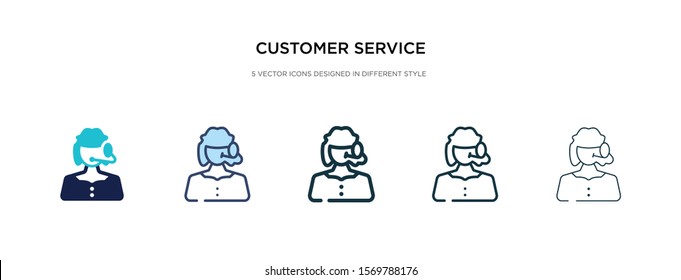 customer service icon in different style vector illustration. two colored and black customer service vector icons designed in filled, outline, line and stroke style can be used for web, mobile, ui