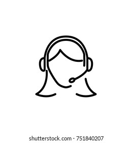 Customer Service Icon. Customer Service Icon - Female User With Headphone Contact Us. Support Icons, Representative Symbol, Help Icon. Consultant. Call Assistant. Operator. Service, Customer, Icon