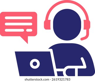Customer Service Icon Fill Vector Illustration