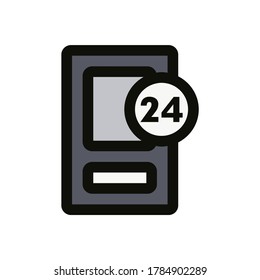 Symbol des Kundendienstes mit ausgefülltem Zeilenstil