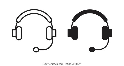 Customer service icon flat black and white logo