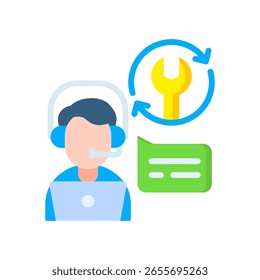 Customer Service Icon Flat Vector Illustration