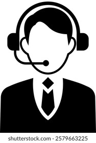 Customer Service Icon Glyph Vector Illustration