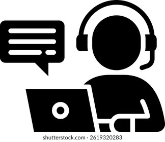 Customer Service Icon Glyph Vector Illustration