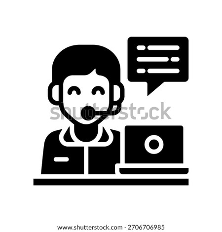 Customer Service Icon Glyph Vector Illustration