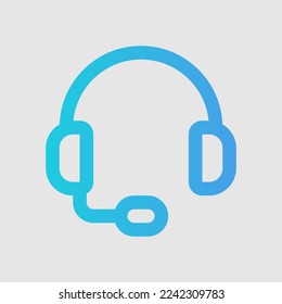 Icono de servicio al cliente en estilo gradiente, uso para presentación de aplicación móvil del sitio web