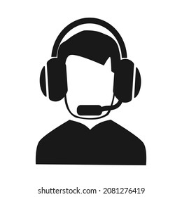 Customer Service Icon With Headphone. Vector illustration