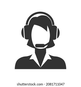 Icono De Servicio Al Cliente Con Auriculares. Ilustración del vector