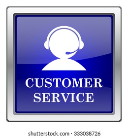 Customer service icon. Internet button on white background. EPS10 vector.