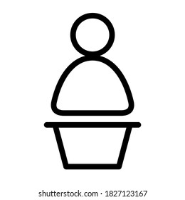 Kundenservice-Symbol im Art-Line-Stil einzeln auf weißem Hintergrund. Vektorgrafik, gut für Unternehmen, Büro, Zeichen und Symbol