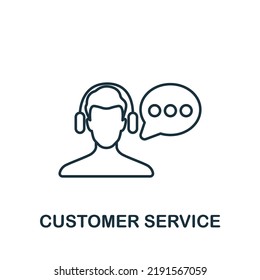 Customer Service icon. Line simple line Online Store icon for templates, web design and infographics