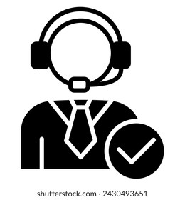 Ilustración vectorial de línea de icono de servicio al cliente
