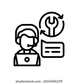 Ilustração do vetor da linha do ícone do serviço de clientes