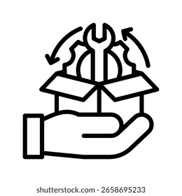 Ilustración vectorial de línea de ícono de Servicio al cliente