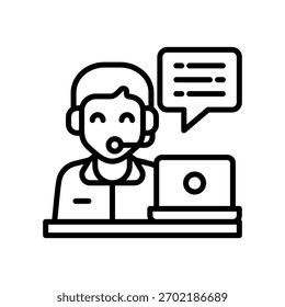 Customer Service Icon Line Vector Illustration