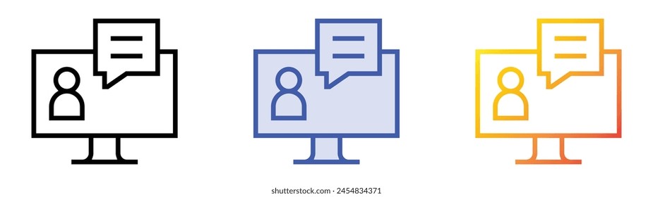 Icono de Servicio al cliente. Diseño de estilo de relleno lineal, azul y degradado aislado sobre fondo blanco