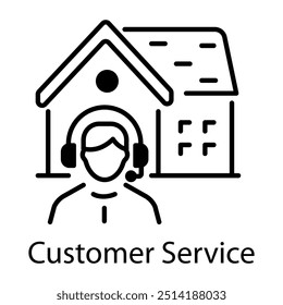 Customer service icon in linear style 