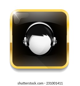 customer service icon With long shadow over app button