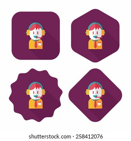 Customer service icon with long shadow,eps10