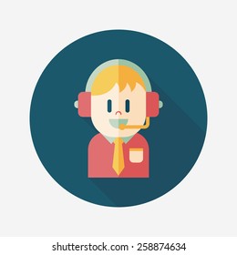 Customer service icon with long shadow,eps10